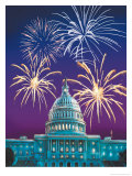 White House and Fireworks Láminas