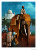 Indian Man Riding Elephant Art