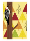 Woodpecker and Trees Posters