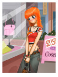 Girl Window Shopping Poster