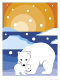 Polar Bear with Cub Fotografía
