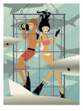 People in a Shark Cage Affiches