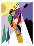 A Snowboarder Jumping Posters A Snowboarder Jumping Posters