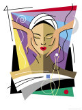 A Close-Up of a Woman's Head Receiving a Facial Massage Posters