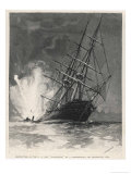 Confederate Torpedo Boat Sinks the "Housatonic" off Charleston Virginia Giclee Print by J.o. Davidson