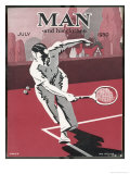 Dashing Man Plays a Difficult Tennis Shot Giclee Print by Apsley Apsley