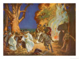 Romans Under Governor Suetonius Paulinus Massacre Druids in Anglesey reproduction procédé giclée par M. Dovaston