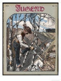 German Farmer Trims His Birches after the Winter's Storms Giclee Print by Georg Drawer