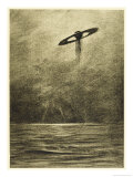 The War of the Worlds, The Martian Flying-Machine Over the English Channel reproduction procédé giclée par Henrique Alvim Corrêa