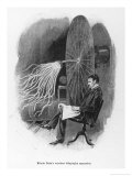 Warwick Goble - Nikola Tesla Serbian Inventor Seated Beside His Wireless Telegraphy Apparatus - Giclee Baskı
