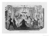 Christmas Dinner, Arrival of the Pudding ジクレープリント - ジョージ・クルクシャンク