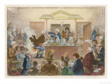 "New Discoveries in Pneumatics", Satire on the Royal Institution at Table Giclee Print by Gillray 