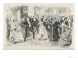 Cotillion Dancing in a Fashionable London Ballroom reproduction procédé giclée par Frederick Barnard