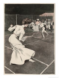 Woman Playing Tennis in Long White Skirt Giclée-Druck von Ferdinand Von Reznicek