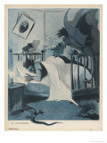 Diabolical Nightmare Hovers Over an Unfortunate Victim's Bed Giclee Print by Leal da Camara