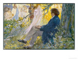 Ludwig Van Beethoven Beethoven Composes His Symphonies Sitting Under a Tree Reproduction procédé giclée par L. Balestrieri