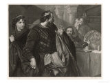 Macbeth, He Alone Sees Banquo's Ghost at the Banquet reproduction procédé giclée par M. Adamo