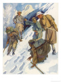 Botanist Ronald Kaulback Finds Mysterious Tracks in the Snow Giclee Print by Reginald Cleaver