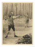 Giovanni He Fights a Duel with Branecki Giclee Print by A. Gaymard
