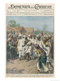 Gandhi Calls on Indian Nationalists to Practise Civil Disobedience Lámina giclée por Achille Beltrame