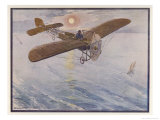 First Air Crossing of the English Channel: Over the Open Sea Giclee Print by H. Delaspre