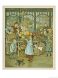 In Les Halles, a Shellfish Stall reproduction procédé giclée par Thomas Crane