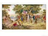 Captain Cook Takes Formal Possession of New South Wales Giclee Print by J.a. Gilfillan