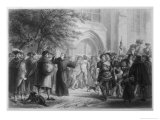 Luther Nails up His 95 Theses at Wittenberg Giclee-trykk av Auguste Blanchard Luther Nails up His 95 Theses at Wittenberg Giclee-trykk av Auguste Blanchard