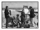 Outdoor Service Being Held on the Beach with Accordion Accompaniment Giclee Print by Maurice Ambler
