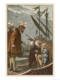 Vasco Da Gama on His Return to Portugal He is Honoured by a Visit from King Manoel I Giclee Print by Dalziel 