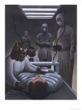 At Aveley Essex John and Susan Day are Abducted with Their Child and Their Car Aboard a UFO Giclee-trykk av Neil Breeden