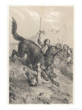 La Bete Du Gevaudan the Beast Attacked by Peasants as It Claims Another Victim reproduction procédé giclée par Victor Jean Adam