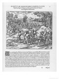 Several of the Slaves on Hispaniola reproduction procédé giclée par Theodor de Bry