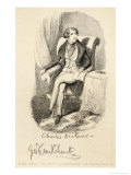 Charles Dickens English Writer at the Outset of His Career Giclée-Druck von George Cruikshank