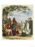 Augustine Preaching Christianity to Ethelbert 1 King of England Giclee Print by James Doyle