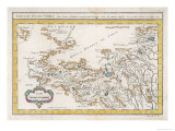 Carte Du Grand Thibet Scale in French Leagues Giclee Print by S. Bellin