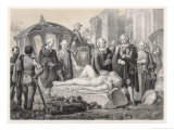 Gustaf III of Sweden Travels in Italy Admires Antiquities reproduction procédé giclée par C.a. Dahlstrom