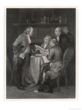 Drafting the Declaration of Independence, Franklin Jefferson Adams Livingston and Sherman reproduction procédé giclée par Alonzo Chappel