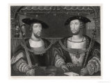 King Henry VIII with the Emperor Carl V as Young Men at the Field of the Cloth of Gold 1520 Giclee Print by Robert Brown