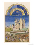 September the Wine Harvest Takes Place Close to the Chateau De Saumur Giclee Print by Pol De Limbourg