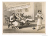 Resident with His Hindustani Teacher, Why is the Man in the Foreground Opening a Bottle of Wine reproduction procédé giclée par Captain G.f. Atkinson