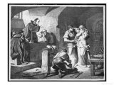 German Inquisitors Question a Suspected Witch While the Instruments of Torture are Prepared Giclee Print by Adolf Closs