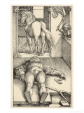 Malevolent Witch Bewitches a Groom in His Stable Before Doing Magic on the Horse Giclee Print by Hans Baldung Grien
