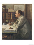 Rudyard Kipling English Writer Working at His Desk Giclee Print by Edward Burne-Jones