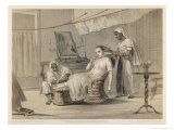 The Magistrate's Wife is Attended to by Her Servants, One Brushes Her Hair reproduction procédé giclée par Captain G.f. Atkinson