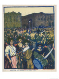 The Guillotine During the French Revolution reproduction procédé giclée par Galanis 