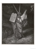 Moses Descends from the Mountain Carrying the Tables of the Law Giclee Print by Gustave Doré