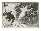 The Evil Spirits Drag the Girl into the Cauldron reproduction procédé giclée par Henry Justice Ford