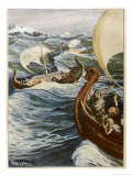 Icelandic Seamen Discover Greenland reproduction procédé giclée par Gustave Alaix