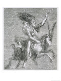 Witch Rides Through the Starlit Sky on Her Goat Carrying a Child She Has Stolen from Its Mum Giclee Print by Collin De Plancy
